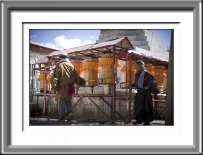 Tibet, prayer wheels